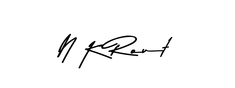 Create a beautiful signature design for name N K Rout. With this signature (Asem Kandis PERSONAL USE) fonts, you can make a handwritten signature for free. N K Rout signature style 9 images and pictures png