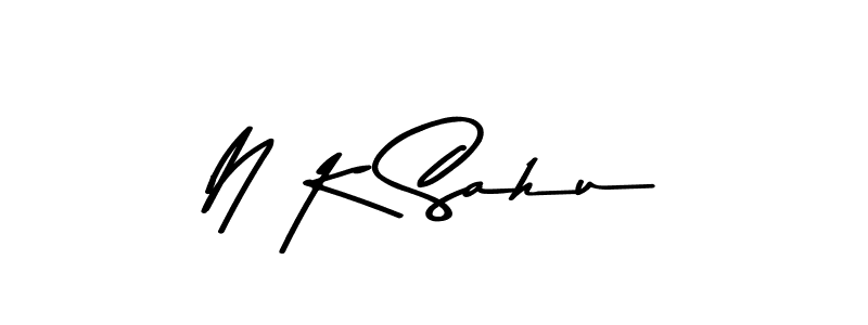 How to make N K Sahu name signature. Use Asem Kandis PERSONAL USE style for creating short signs online. This is the latest handwritten sign. N K Sahu signature style 9 images and pictures png