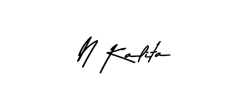 Design your own signature with our free online signature maker. With this signature software, you can create a handwritten (Asem Kandis PERSONAL USE) signature for name N Kalita. N Kalita signature style 9 images and pictures png