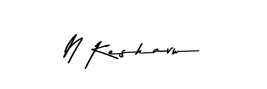 How to make N Keshavw name signature. Use Asem Kandis PERSONAL USE style for creating short signs online. This is the latest handwritten sign. N Keshavw signature style 9 images and pictures png