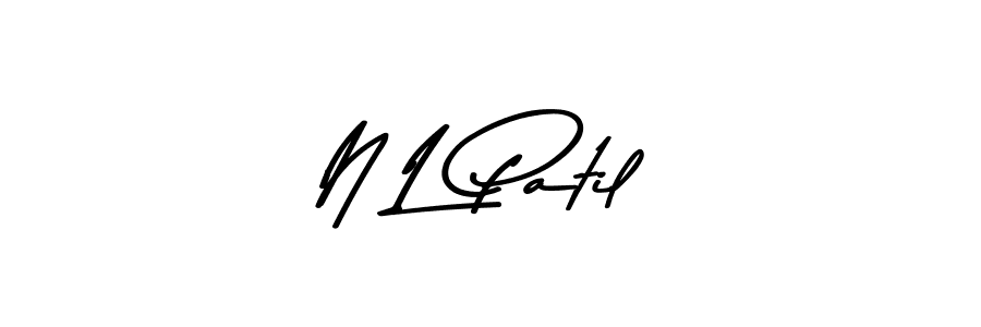 How to make N L Patil name signature. Use Asem Kandis PERSONAL USE style for creating short signs online. This is the latest handwritten sign. N L Patil signature style 9 images and pictures png