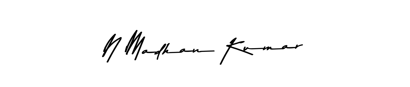 N Madhan Kumar stylish signature style. Best Handwritten Sign (Asem Kandis PERSONAL USE) for my name. Handwritten Signature Collection Ideas for my name N Madhan Kumar. N Madhan Kumar signature style 9 images and pictures png