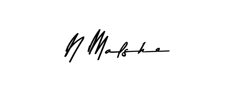 How to make N Malshe name signature. Use Asem Kandis PERSONAL USE style for creating short signs online. This is the latest handwritten sign. N Malshe signature style 9 images and pictures png