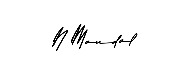 Create a beautiful signature design for name N Mandal. With this signature (Asem Kandis PERSONAL USE) fonts, you can make a handwritten signature for free. N Mandal signature style 9 images and pictures png