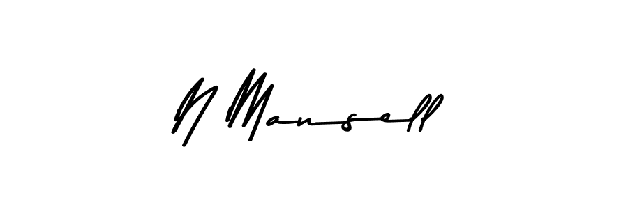 Make a beautiful signature design for name N Mansell. With this signature (Asem Kandis PERSONAL USE) style, you can create a handwritten signature for free. N Mansell signature style 9 images and pictures png