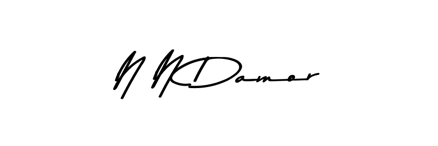 Make a beautiful signature design for name N N Damor. With this signature (Asem Kandis PERSONAL USE) style, you can create a handwritten signature for free. N N Damor signature style 9 images and pictures png