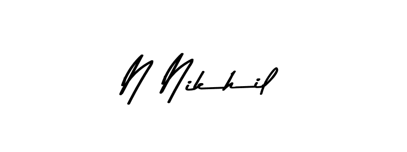 Also we have N Nikhil name is the best signature style. Create professional handwritten signature collection using Asem Kandis PERSONAL USE autograph style. N Nikhil signature style 9 images and pictures png