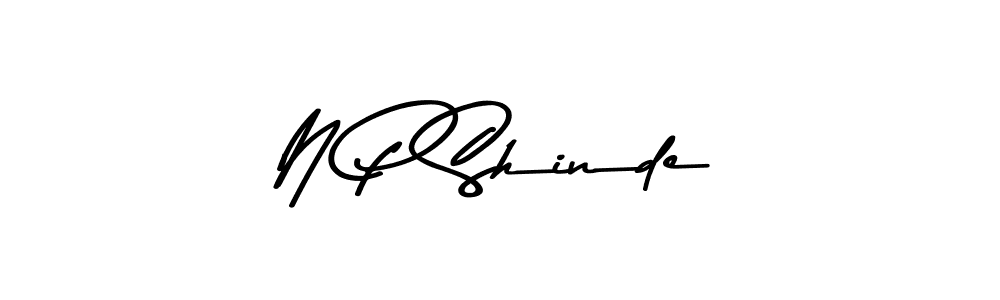 Create a beautiful signature design for name N P Shinde. With this signature (Asem Kandis PERSONAL USE) fonts, you can make a handwritten signature for free. N P Shinde signature style 9 images and pictures png