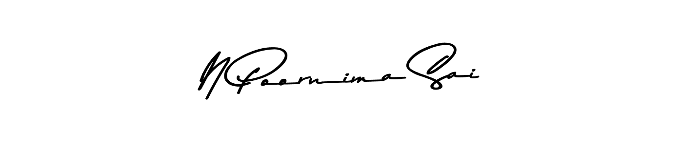 Create a beautiful signature design for name N Poornima Sai. With this signature (Asem Kandis PERSONAL USE) fonts, you can make a handwritten signature for free. N Poornima Sai signature style 9 images and pictures png