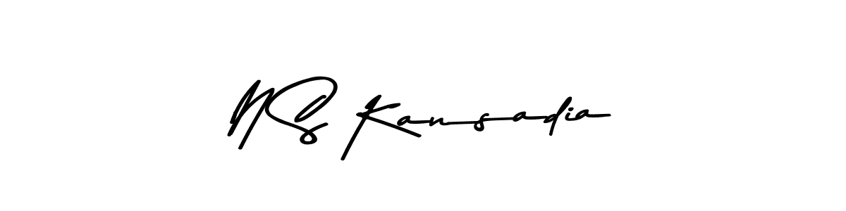 You should practise on your own different ways (Asem Kandis PERSONAL USE) to write your name (N S Kansadia) in signature. don't let someone else do it for you. N S Kansadia signature style 9 images and pictures png