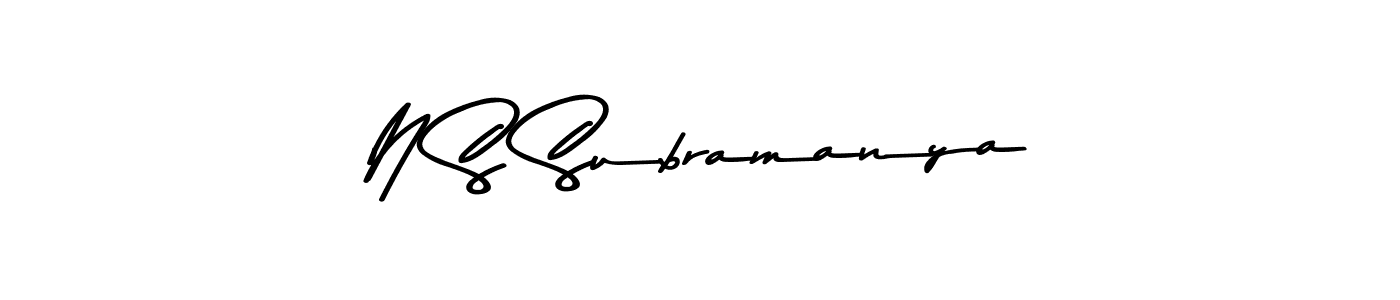 Also we have N S Subramanya name is the best signature style. Create professional handwritten signature collection using Asem Kandis PERSONAL USE autograph style. N S Subramanya signature style 9 images and pictures png