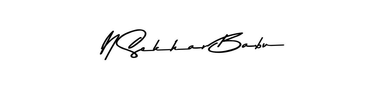 How to make N Sekhar Babu name signature. Use Asem Kandis PERSONAL USE style for creating short signs online. This is the latest handwritten sign. N Sekhar Babu signature style 9 images and pictures png
