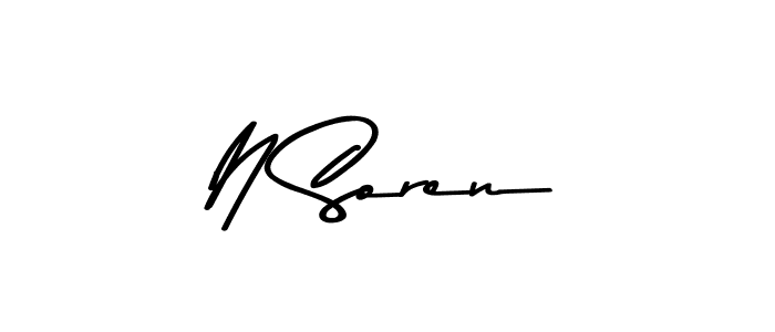 Make a beautiful signature design for name N Soren. With this signature (Asem Kandis PERSONAL USE) style, you can create a handwritten signature for free. N Soren signature style 9 images and pictures png