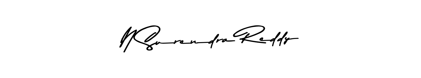 Make a beautiful signature design for name N Surendra Reddy. With this signature (Asem Kandis PERSONAL USE) style, you can create a handwritten signature for free. N Surendra Reddy signature style 9 images and pictures png