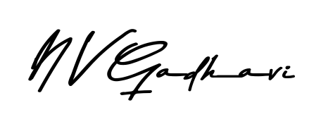 Transform the name N V Gadhavi into a signature masterpiece using Asem Kandis PERSONAL USE font. Ideal for photographers, artists, and creators looking for watermarks. N V Gadhavi signature style 9 images and pictures png