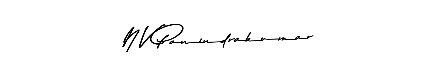 This is the best signature style for the N V Panindrakumar name. Also you like these signature font (Asem Kandis PERSONAL USE). Mix name signature. N V Panindrakumar signature style 9 images and pictures png