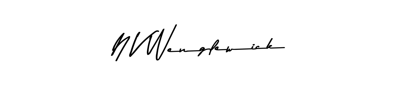 The best way (Asem Kandis PERSONAL USE) to make a short signature is to pick only two or three words in your name. The name N V Wenglewick include a total of six letters. For converting this name. N V Wenglewick signature style 9 images and pictures png