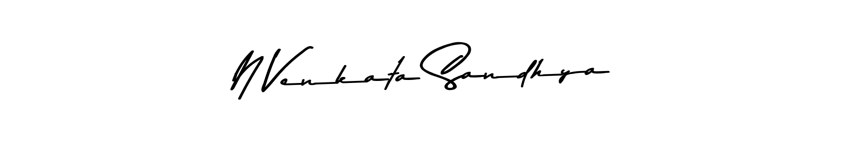 Create a beautiful signature design for name N Venkata Sandhya. With this signature (Asem Kandis PERSONAL USE) fonts, you can make a handwritten signature for free. N Venkata Sandhya signature style 9 images and pictures png