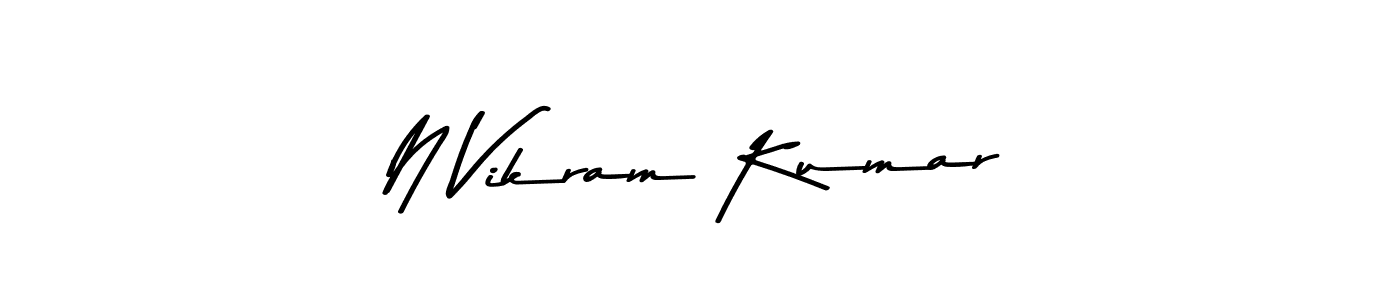 Create a beautiful signature design for name N Vikram Kumar. With this signature (Asem Kandis PERSONAL USE) fonts, you can make a handwritten signature for free. N Vikram Kumar signature style 9 images and pictures png