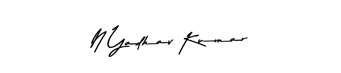 Make a beautiful signature design for name N Yadhav Kumar. With this signature (Asem Kandis PERSONAL USE) style, you can create a handwritten signature for free. N Yadhav Kumar signature style 9 images and pictures png