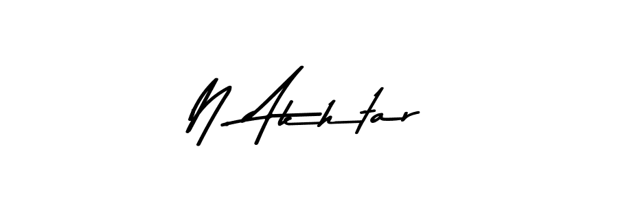 This is the best signature style for the N. Akhtar name. Also you like these signature font (Asem Kandis PERSONAL USE). Mix name signature. N. Akhtar signature style 9 images and pictures png