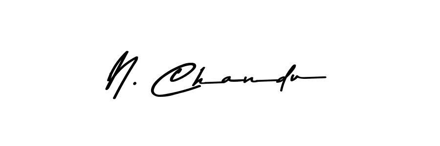 How to make N. Chandu name signature. Use Asem Kandis PERSONAL USE style for creating short signs online. This is the latest handwritten sign. N. Chandu signature style 9 images and pictures png