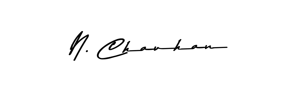 This is the best signature style for the N. Chauhan name. Also you like these signature font (Asem Kandis PERSONAL USE). Mix name signature. N. Chauhan signature style 9 images and pictures png