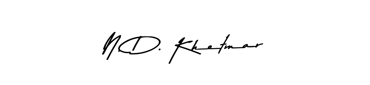 Also You can easily find your signature by using the search form. We will create N. D. Khetmar name handwritten signature images for you free of cost using Asem Kandis PERSONAL USE sign style. N. D. Khetmar signature style 9 images and pictures png