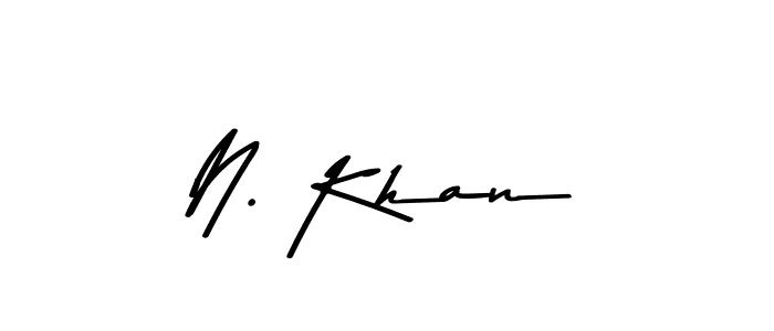 Make a beautiful signature design for name N. Khan. With this signature (Asem Kandis PERSONAL USE) style, you can create a handwritten signature for free. N. Khan signature style 9 images and pictures png