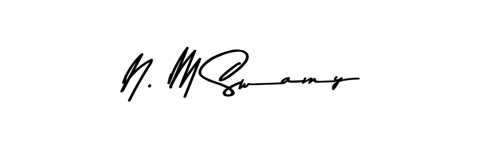How to make N. M Swamy name signature. Use Asem Kandis PERSONAL USE style for creating short signs online. This is the latest handwritten sign. N. M Swamy signature style 9 images and pictures png