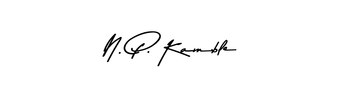 N. P. Kamble stylish signature style. Best Handwritten Sign (Asem Kandis PERSONAL USE) for my name. Handwritten Signature Collection Ideas for my name N. P. Kamble. N. P. Kamble signature style 9 images and pictures png