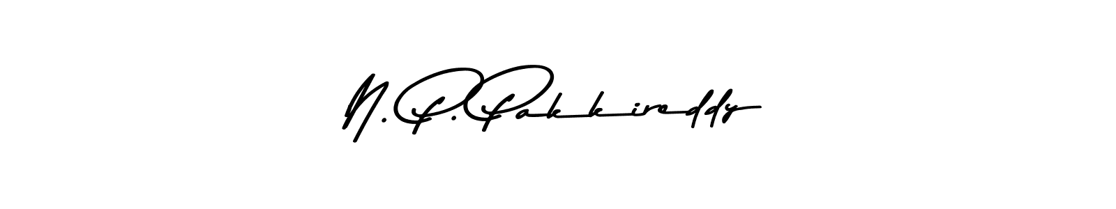 The best way (Asem Kandis PERSONAL USE) to make a short signature is to pick only two or three words in your name. The name N. P. Pakkireddy include a total of six letters. For converting this name. N. P. Pakkireddy signature style 9 images and pictures png