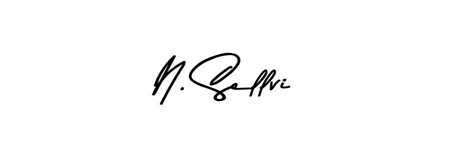 How to make N. Sellvi name signature. Use Asem Kandis PERSONAL USE style for creating short signs online. This is the latest handwritten sign. N. Sellvi signature style 9 images and pictures png