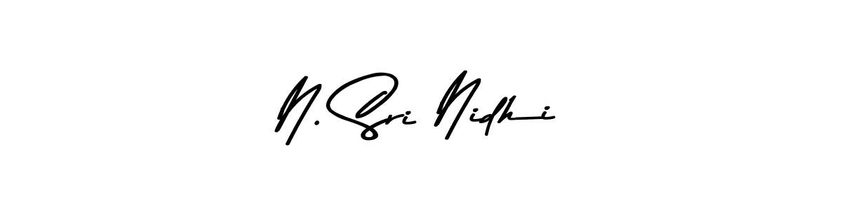 The best way (Asem Kandis PERSONAL USE) to make a short signature is to pick only two or three words in your name. The name N. Sri Nidhi include a total of six letters. For converting this name. N. Sri Nidhi signature style 9 images and pictures png