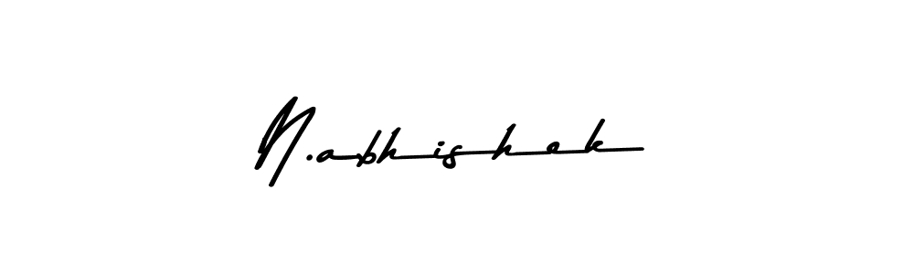 Create a beautiful signature design for name N.abhishek. With this signature (Asem Kandis PERSONAL USE) fonts, you can make a handwritten signature for free. N.abhishek signature style 9 images and pictures png