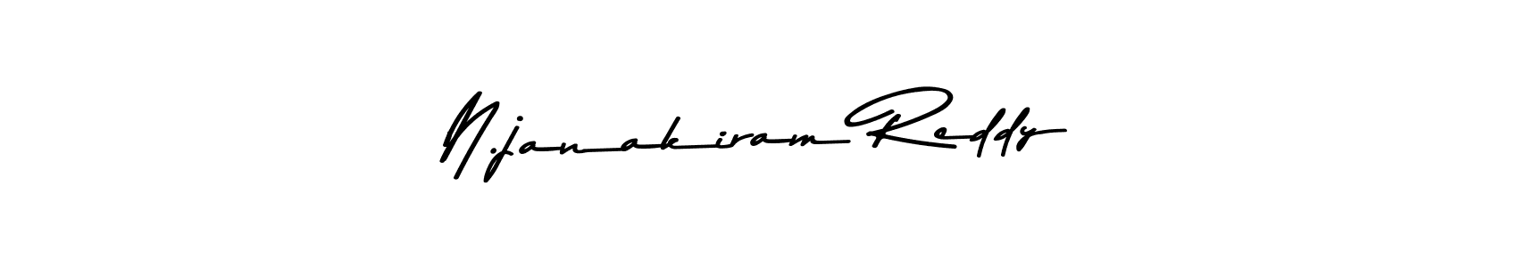 Create a beautiful signature design for name N.janakiram Reddy. With this signature (Asem Kandis PERSONAL USE) fonts, you can make a handwritten signature for free. N.janakiram Reddy signature style 9 images and pictures png