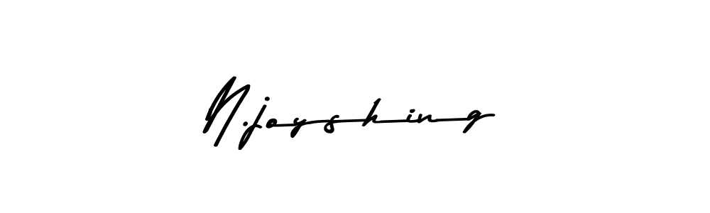 How to make N.joyshing name signature. Use Asem Kandis PERSONAL USE style for creating short signs online. This is the latest handwritten sign. N.joyshing signature style 9 images and pictures png