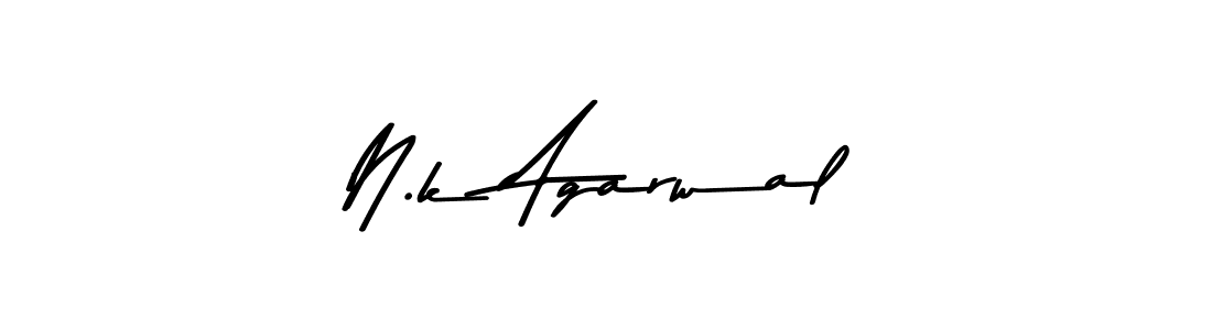 Create a beautiful signature design for name N.k Agarwal. With this signature (Asem Kandis PERSONAL USE) fonts, you can make a handwritten signature for free. N.k Agarwal signature style 9 images and pictures png