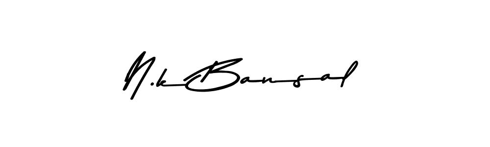 Design your own signature with our free online signature maker. With this signature software, you can create a handwritten (Asem Kandis PERSONAL USE) signature for name N.k Bansal. N.k Bansal signature style 9 images and pictures png