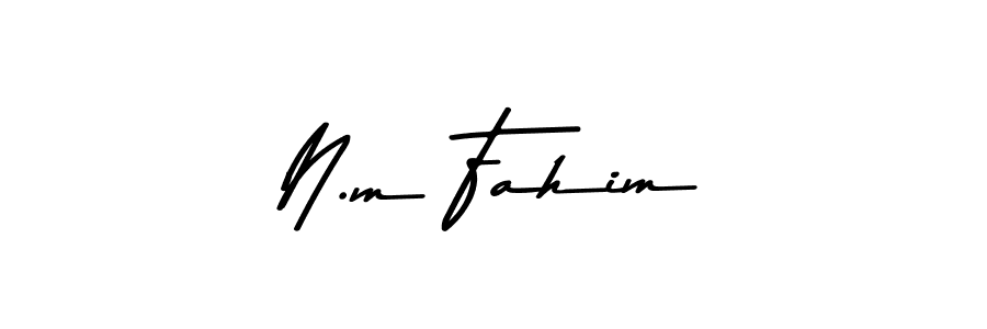 Create a beautiful signature design for name N.m Fahim. With this signature (Asem Kandis PERSONAL USE) fonts, you can make a handwritten signature for free. N.m Fahim signature style 9 images and pictures png