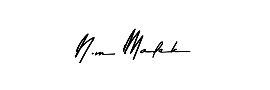 How to make N.m Malek signature? Asem Kandis PERSONAL USE is a professional autograph style. Create handwritten signature for N.m Malek name. N.m Malek signature style 9 images and pictures png