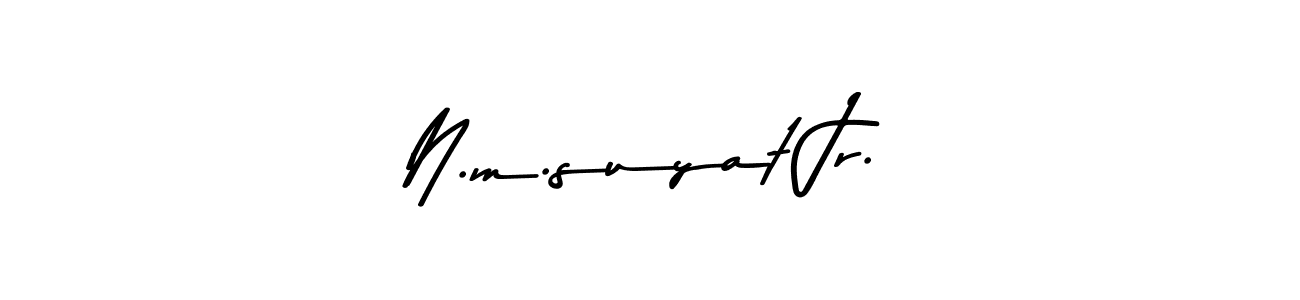 You should practise on your own different ways (Asem Kandis PERSONAL USE) to write your name (N.m.suyat Jr.) in signature. don't let someone else do it for you. N.m.suyat Jr. signature style 9 images and pictures png