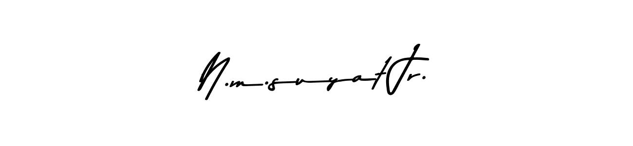 Use a signature maker to create a handwritten signature online. With this signature software, you can design (Asem Kandis PERSONAL USE) your own signature for name N.m.suyat Jr.. N.m.suyat Jr. signature style 9 images and pictures png