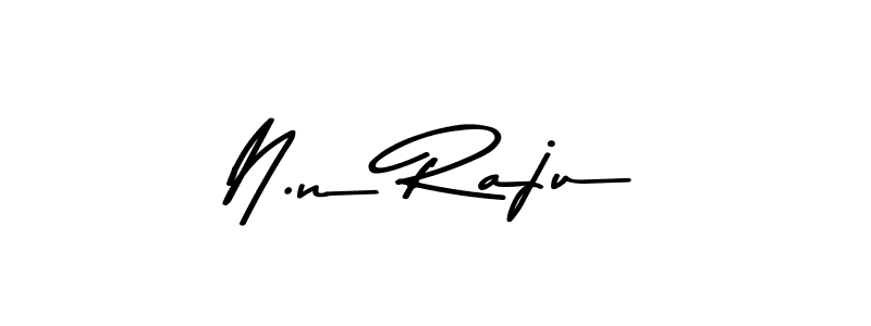 Create a beautiful signature design for name N.n Raju. With this signature (Asem Kandis PERSONAL USE) fonts, you can make a handwritten signature for free. N.n Raju signature style 9 images and pictures png