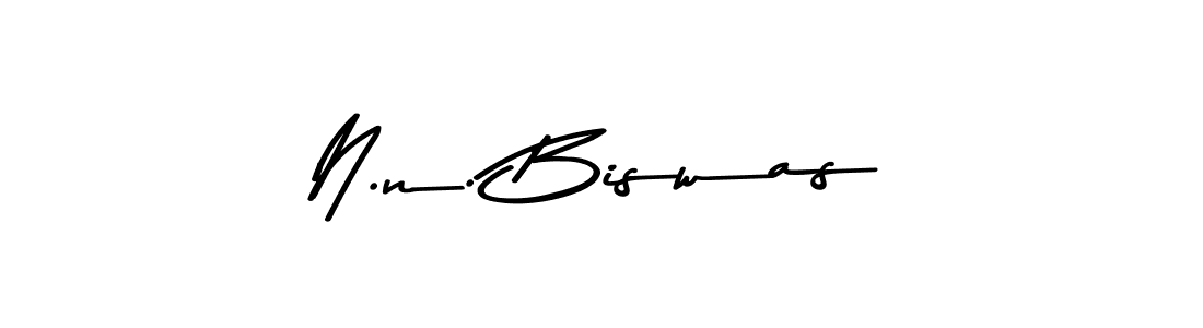 Make a beautiful signature design for name N.n. Biswas. With this signature (Asem Kandis PERSONAL USE) style, you can create a handwritten signature for free. N.n. Biswas signature style 9 images and pictures png