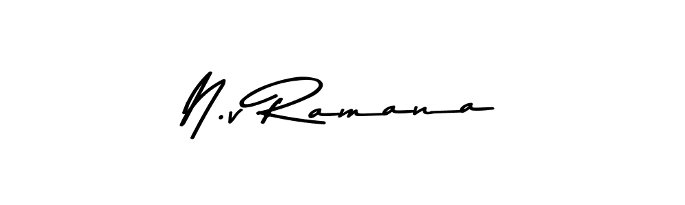 Create a beautiful signature design for name N.v Ramana. With this signature (Asem Kandis PERSONAL USE) fonts, you can make a handwritten signature for free. N.v Ramana signature style 9 images and pictures png