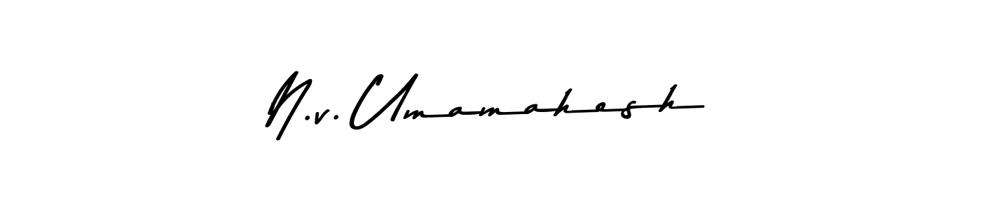 This is the best signature style for the N.v. Umamahesh name. Also you like these signature font (Asem Kandis PERSONAL USE). Mix name signature. N.v. Umamahesh signature style 9 images and pictures png