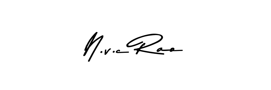 Make a beautiful signature design for name N.v.c Rao. With this signature (Asem Kandis PERSONAL USE) style, you can create a handwritten signature for free. N.v.c Rao signature style 9 images and pictures png