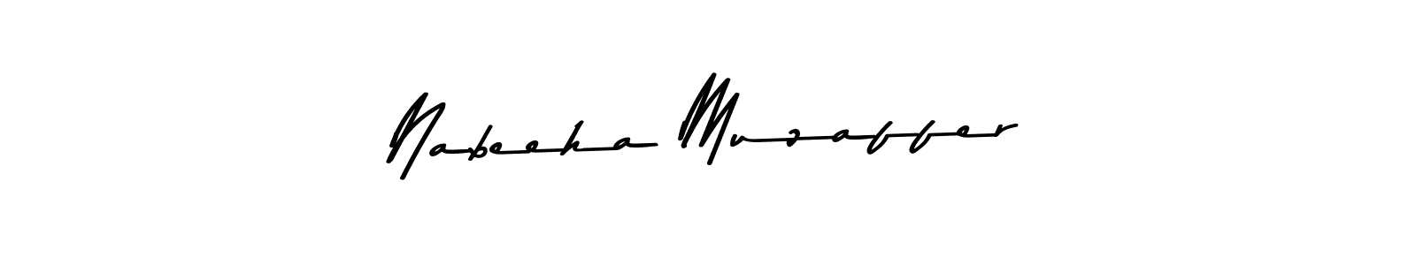 Create a beautiful signature design for name Nabeeha Muzaffer. With this signature (Asem Kandis PERSONAL USE) fonts, you can make a handwritten signature for free. Nabeeha Muzaffer signature style 9 images and pictures png