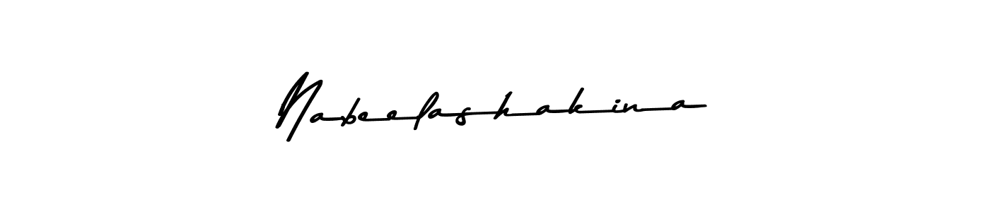 Create a beautiful signature design for name Nabeelashakina. With this signature (Asem Kandis PERSONAL USE) fonts, you can make a handwritten signature for free. Nabeelashakina signature style 9 images and pictures png